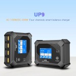 UP9 Batterie bilanz Ladegerät Entlader AC 100W 4 X50W 4 Kanäle ISP LCD für 1-6S Batterie teile EU-Stecker